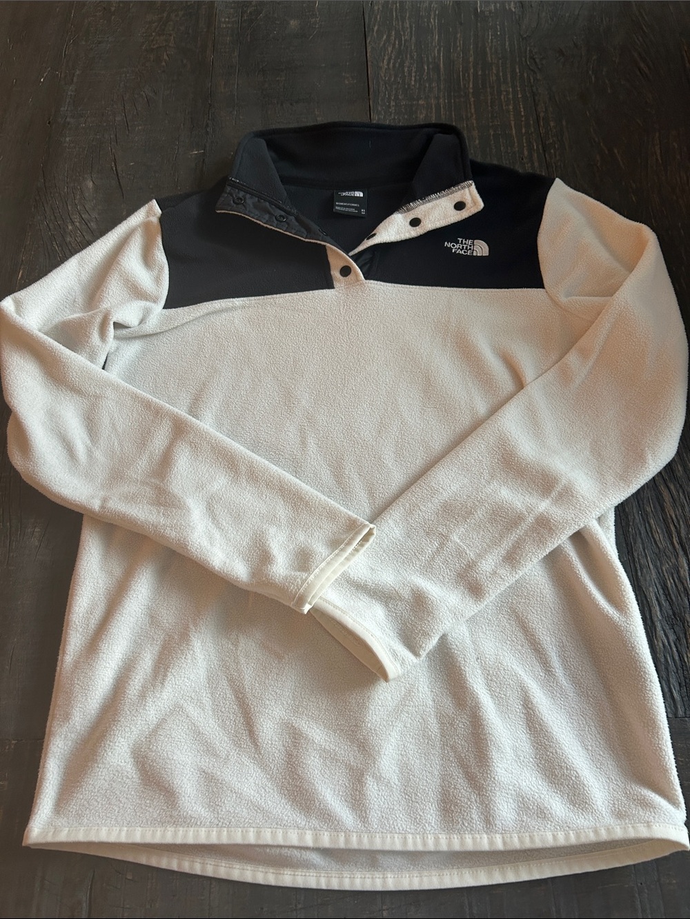 The North Face Cream Pullover with Black Yoke